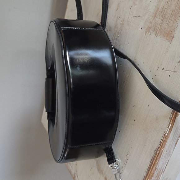 STAUD Mini Moon Patent Leather Bag In Black - Picture 9 of 11